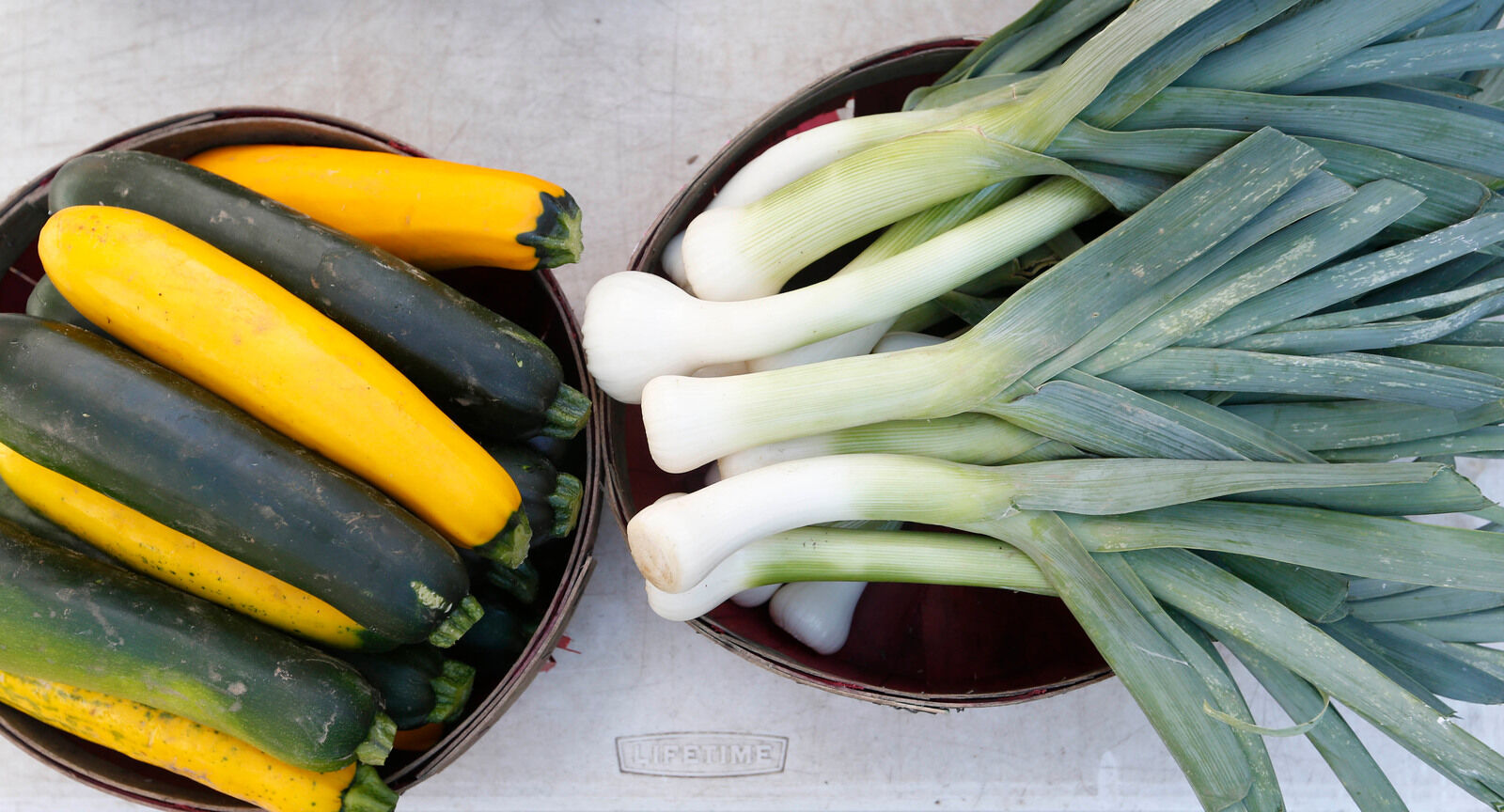 Zucchini and leeks